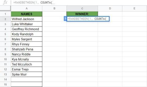 Cách chọn một kết quả ngẫu nhiên bằng Google Sheets